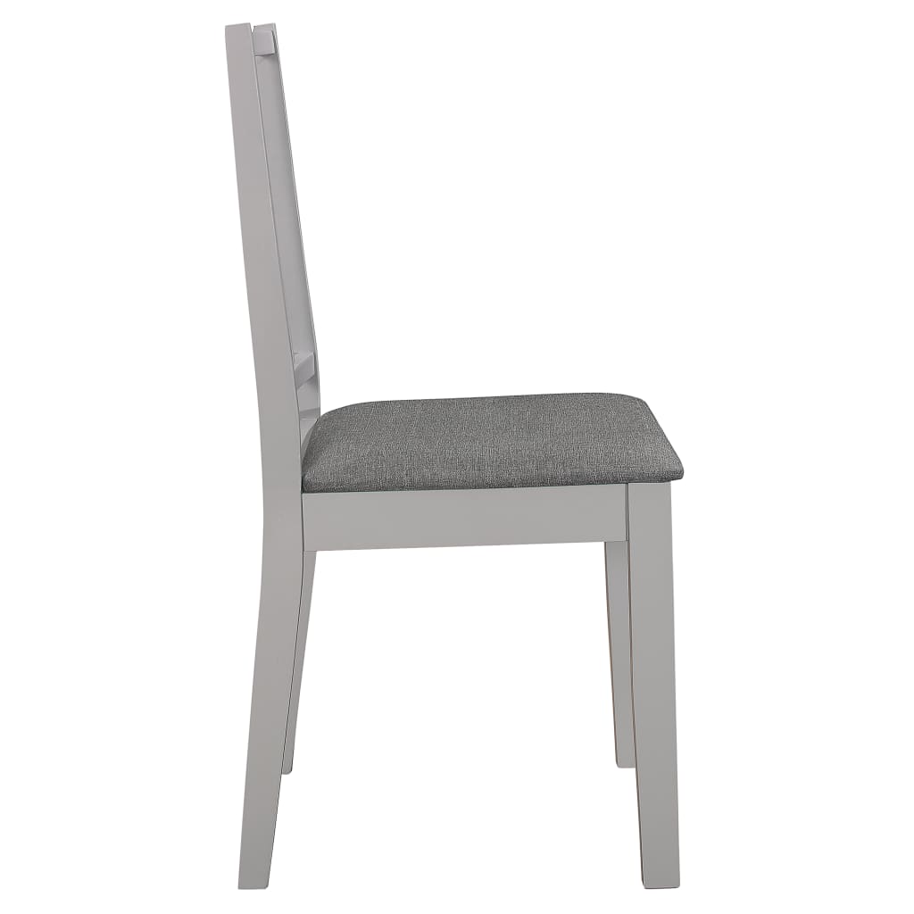 vidaXL Esszimmerstühle mit Kissen 2 Stk. Grau Massivholz
