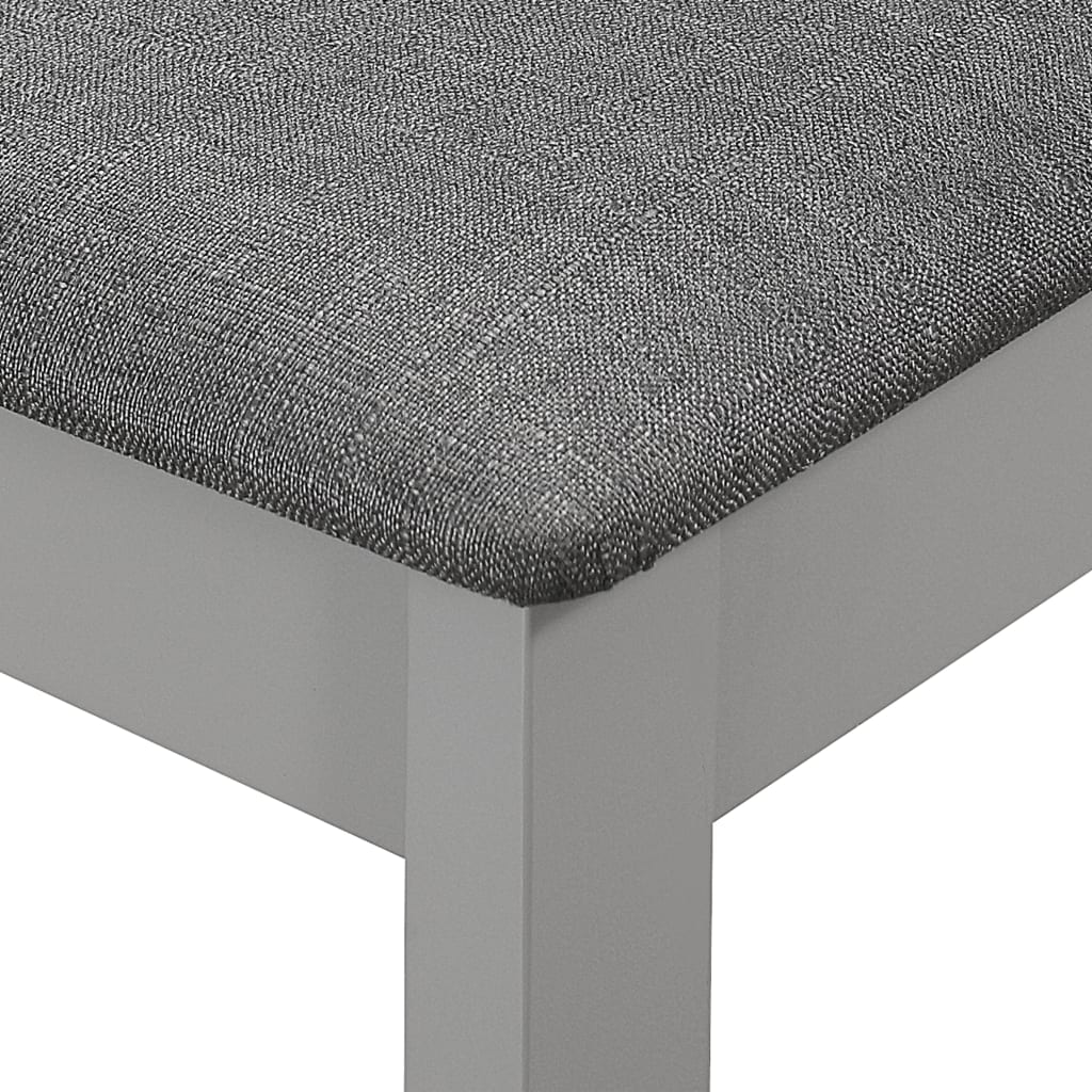 vidaXL Esszimmerstühle mit Kissen 2 Stk. Grau Massivholz