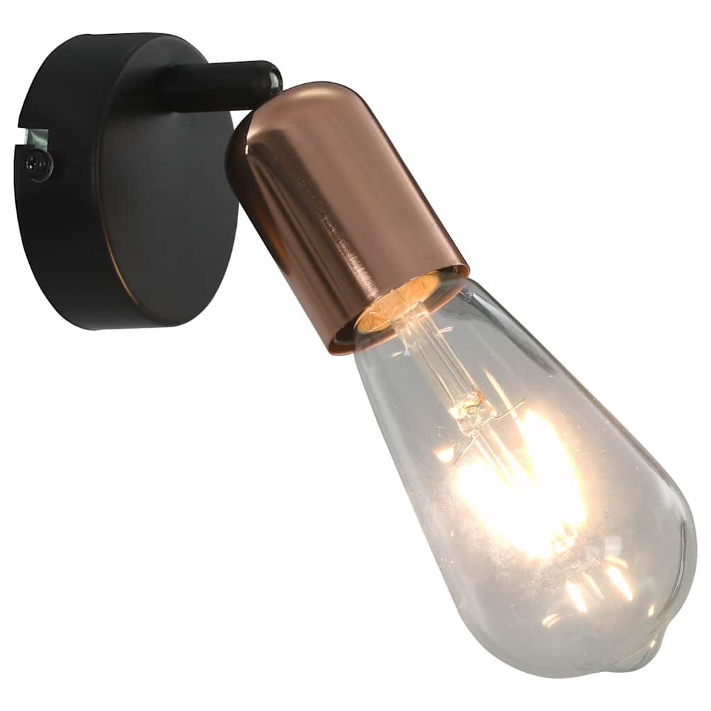 vidaXL Strahler 2 Stk. mit Glühlampen 2 W Schwarz und Kupfer E27