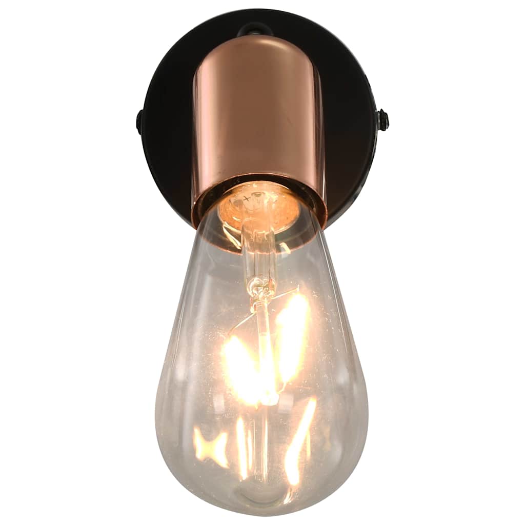 vidaXL Strahler 2 Stk. mit Glühlampen 2 W Schwarz und Kupfer E27