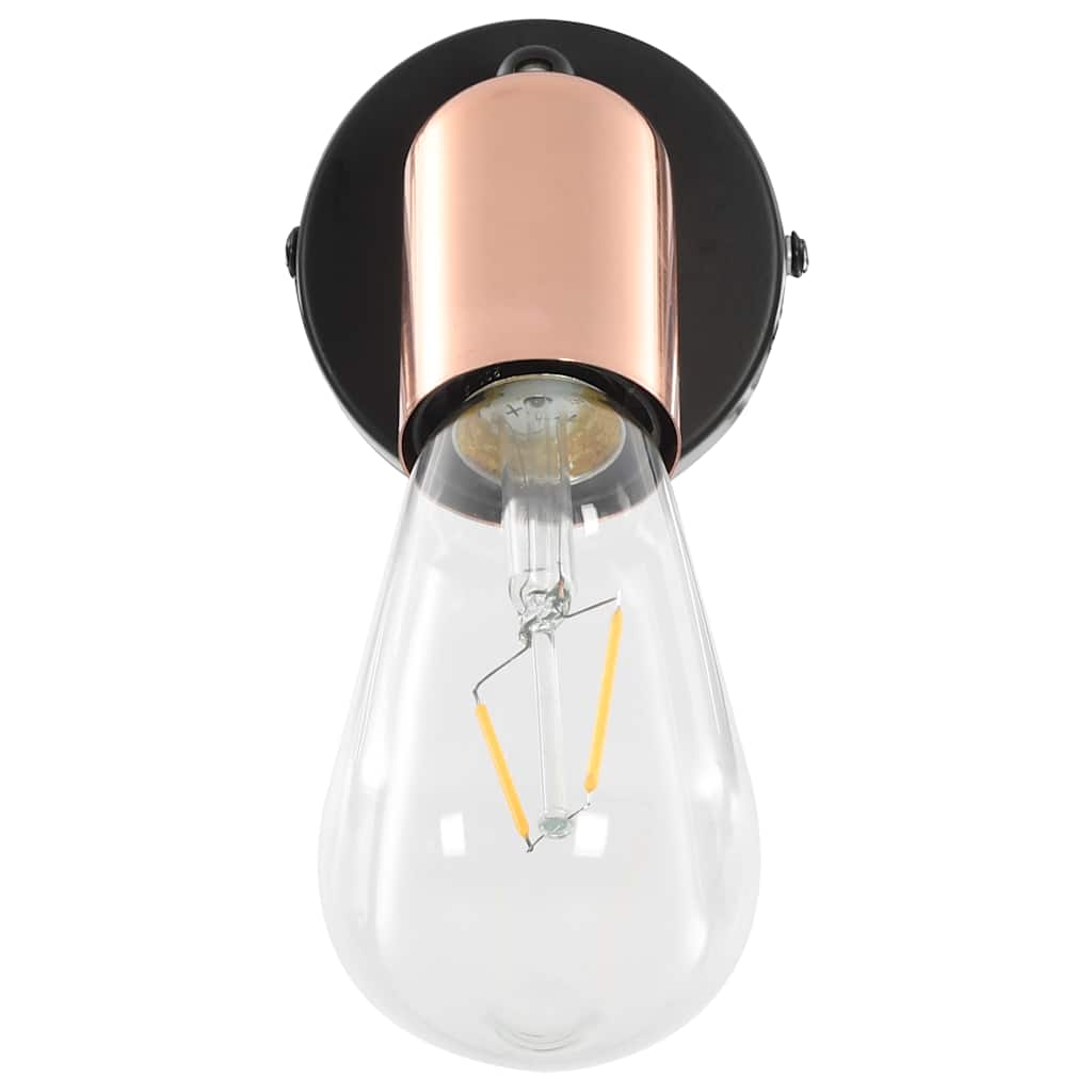vidaXL Strahler 2 Stk. mit Glühlampen 2 W Schwarz und Kupfer E27