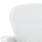 vidaXL 5-tlg. Garten-Essgruppe Kunststoff Weiß Rattan-Optik