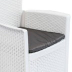 vidaXL 5-tlg. Garten-Essgruppe Kunststoff Weiß Rattan-Optik