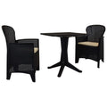 vidaXL 3-tlg. Bistro-Set Kunststoff Rattan Anthrazit