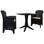 vidaXL 3-tlg. Bistro-Set Kunststoff Rattan Anthrazit