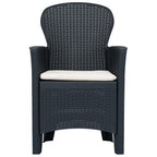 vidaXL 3-tlg. Bistro-Set Kunststoff Rattan Anthrazit