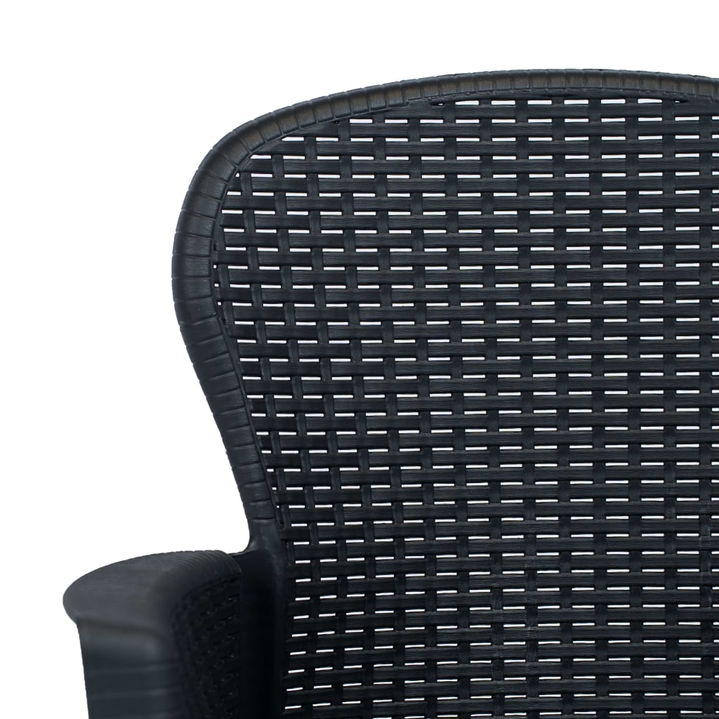 vidaXL 3-tlg. Bistro-Set Kunststoff Rattan Anthrazit