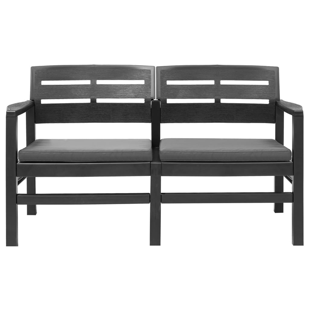 vidaXL 4-teiliges Gartenmöbel-Set Anthrazit Kunststoff