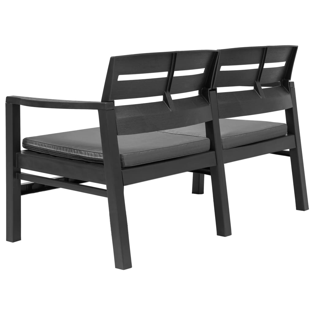 vidaXL 4-teiliges Gartenmöbel-Set Anthrazit Kunststoff