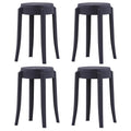 vidaXL Stapelbare Hocker 4 Stk. Schwarz Kunststoff