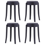 vidaXL Stapelbare Hocker 4 Stk. Schwarz Kunststoff