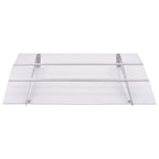vidaXL Türvordach Silbern und Transparent 120x90 cm Polycarbonat