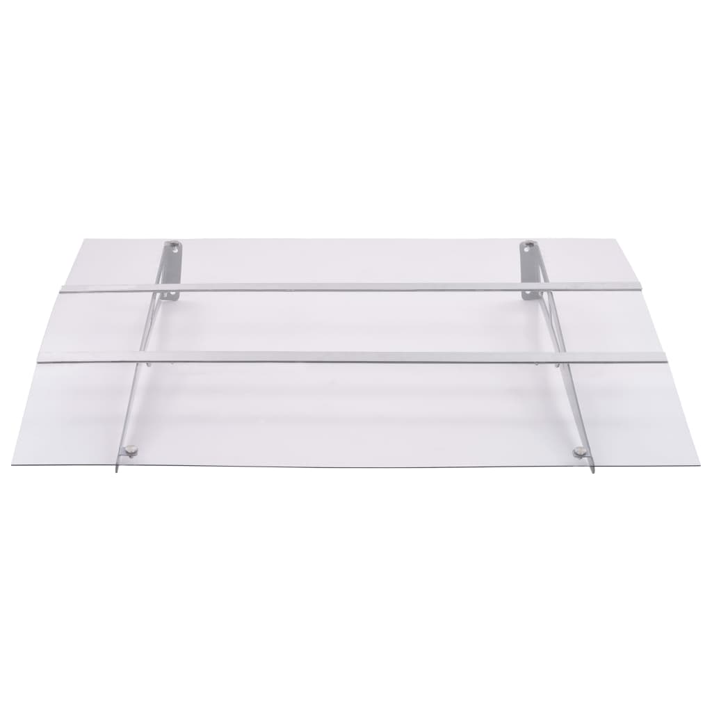 vidaXL Türvordach Silbern und Transparent 120x90 cm Polycarbonat