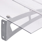 vidaXL Türvordach Silbern und Transparent 120x90 cm Polycarbonat