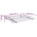vidaXL Türvordach Silbern und Transparent 120x90 cm Polycarbonat