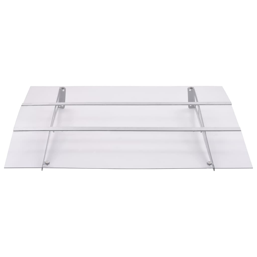 vidaXL Türvordach Silbern und Transparent 150x90 cm PET