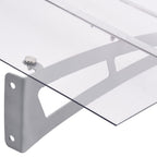 vidaXL Türvordach Silbern und Transparent 150x90 cm PET