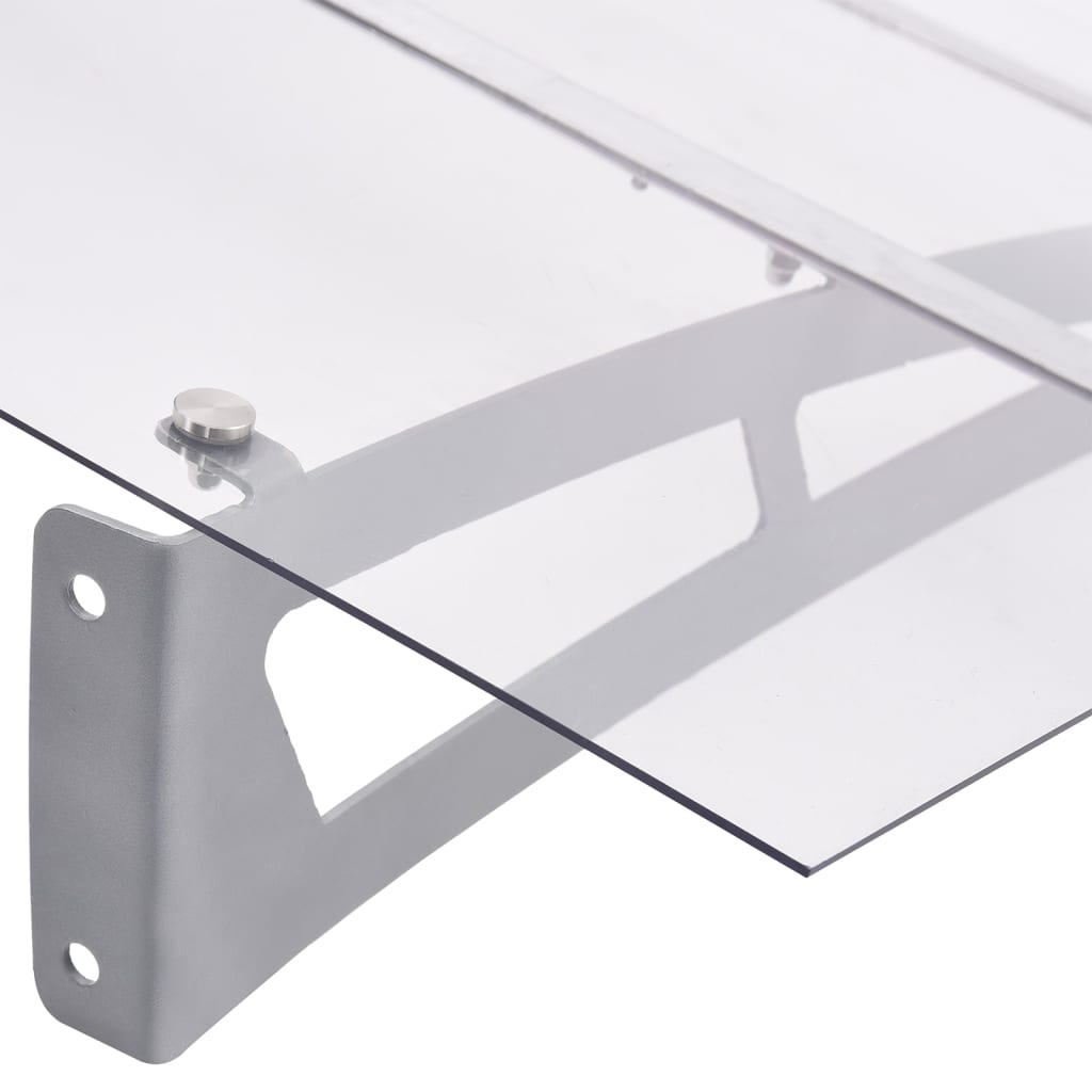 vidaXL Türvordach Silbern und Transparent 150x90 cm PET