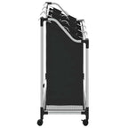 vidaXL Wäschekorb mit 3 Taschen Schwarz Stahl