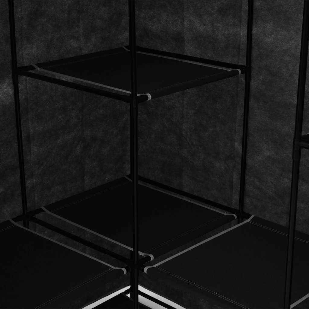 vidaXL Eckkleiderschrank Schwarz 130 x 87 x 169 cm