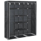 vidaXL Kleiderschrank mit Fächern Stangen Schwarz 150x45x175cm Stoff