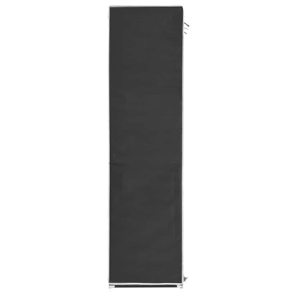 vidaXL Kleiderschrank mit Fächern Stangen Schwarz 150x45x175cm Stoff