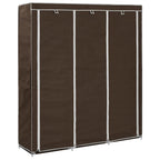 vidaXL Kleiderschrank mit Fächern und Stangen Braun 150x45x175cm Stoff