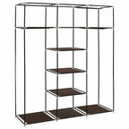 vidaXL Kleiderschrank mit Fächern und Stangen Braun 150x45x175cm Stoff