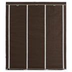 vidaXL Kleiderschrank mit Fächern und Stangen Braun 150x45x175cm Stoff