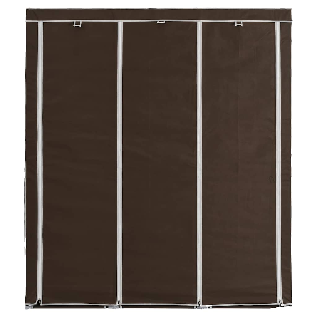 vidaXL Kleiderschrank mit Fächern und Stangen Braun 150x45x175cm Stoff