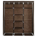 vidaXL Kleiderschrank mit Fächern und Stangen Braun 150x45x175cm Stoff