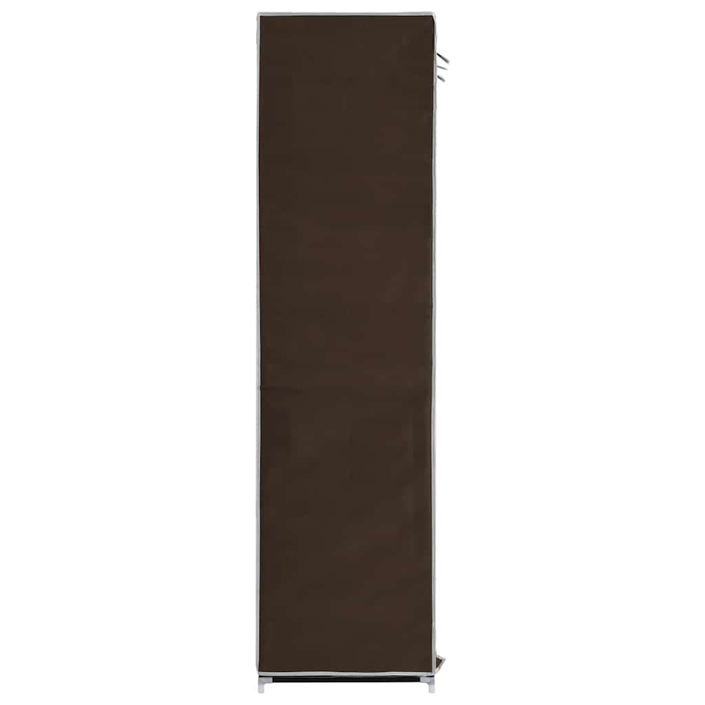 vidaXL Kleiderschrank mit Fächern und Stangen Braun 150x45x175cm Stoff