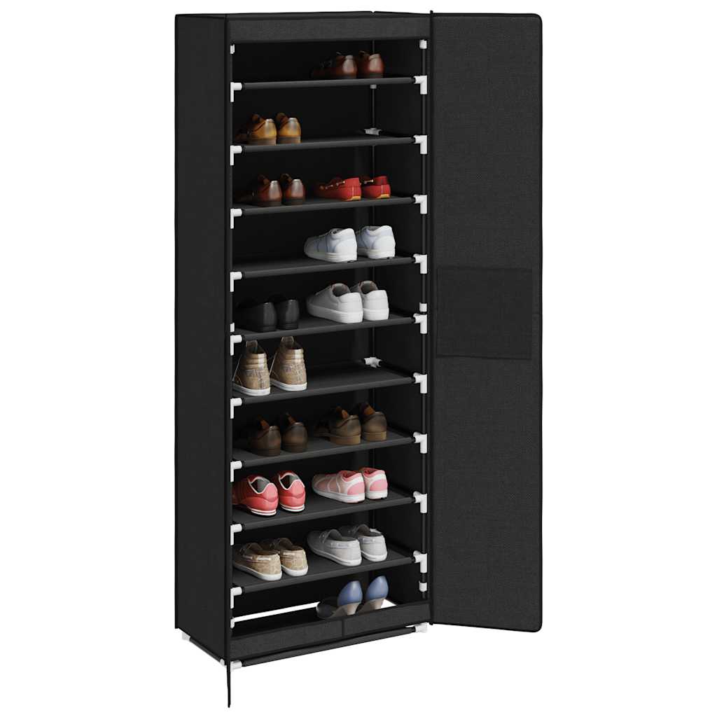 vidaXL Schuhschrank Schwarz 60x30x166 cm Stoff