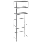 vidaXL Toilettenregal 3 Ablagen Silbern 53x28x169 cm