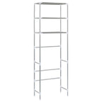 vidaXL Toilettenregal 3 Ablagen Silbern 53x28x169 cm