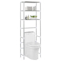 vidaXL Toilettenregal 3 Ablagen Silbern 53x28x169 cm