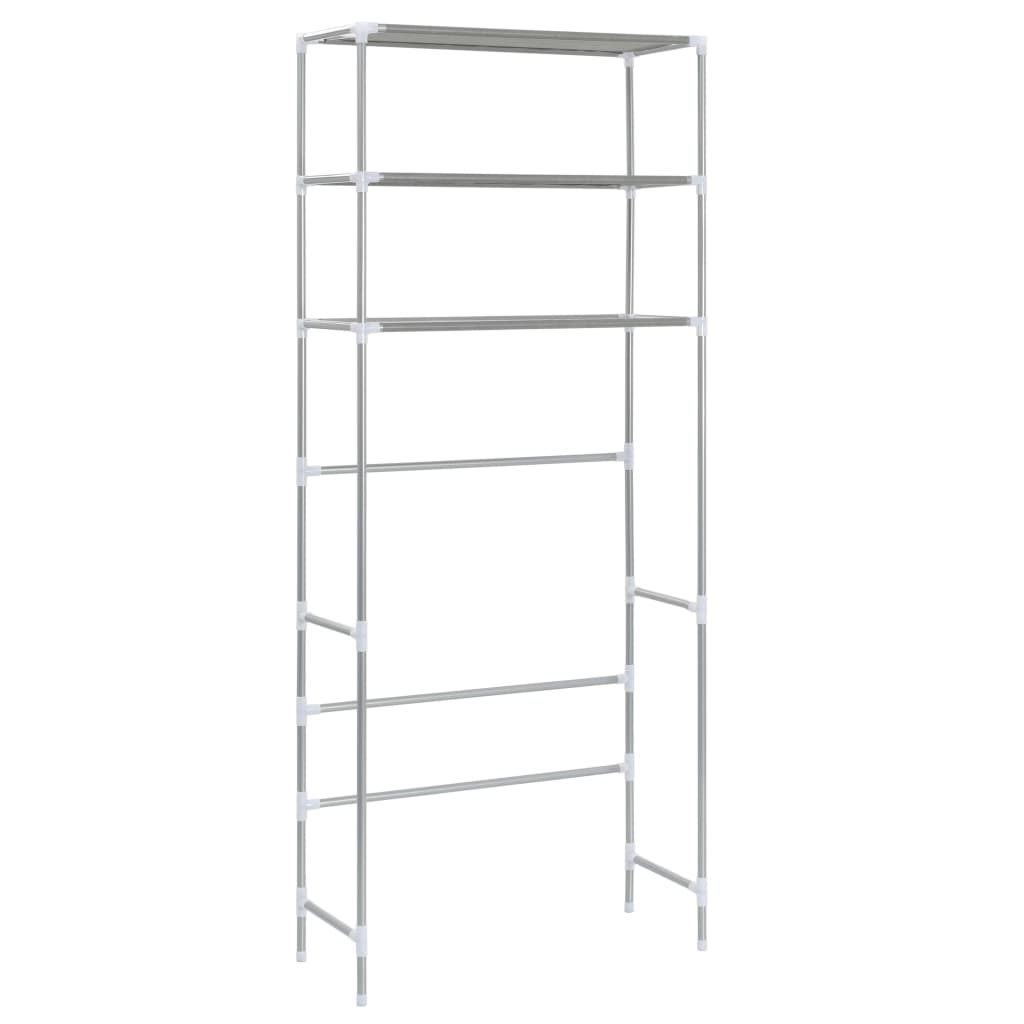 vidaXL Waschmaschinenregal 3 Ablagen Silbern 69x28x169 cm