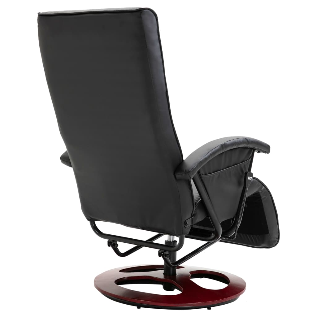 vidaXL TV-Sessel Drehbar Schwarz Kunstleder