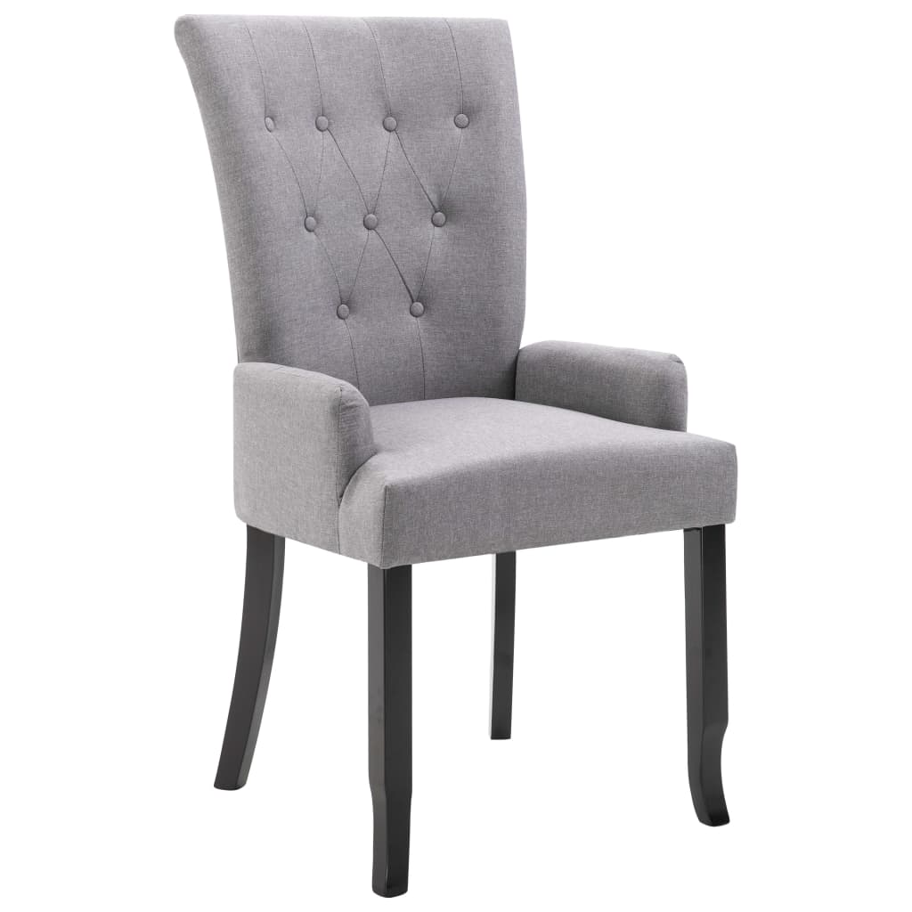 vidaXL Esszimmerstuhl mit Armlehnen Hellgrau Stoff