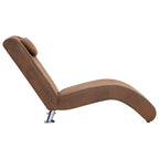 vidaXL Chaiselongue mit Kissen Braun Wildleder-Optik