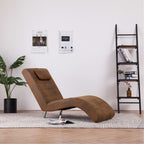 vidaXL Chaiselongue mit Kissen Braun Wildleder-Optik