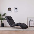 vidaXL Massage-Chaiselongue mit Kissen Schwarz Kunstleder