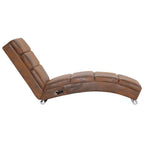 vidaXL Massage Chaiselongue Braun Wildleder-Optik