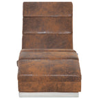 vidaXL Massage Chaiselongue Braun Wildleder-Optik