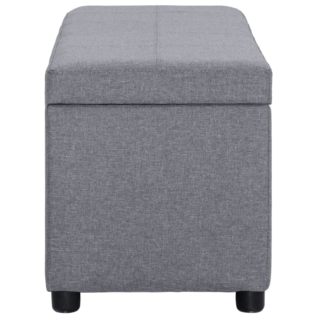 vidaXL Bank mit Staufach 116 cm Hellgrau Polyester