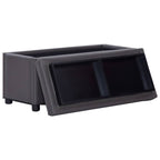vidaXL Ottoman mit Stauraum 87,5 cm Grau Kunstleder
