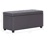 vidaXL Ottoman mit Stauraum 87,5 cm Grau Kunstleder