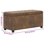 vidaXL Ottoman mit Stauraum 87,5 cm Braun Wildleder-Optik