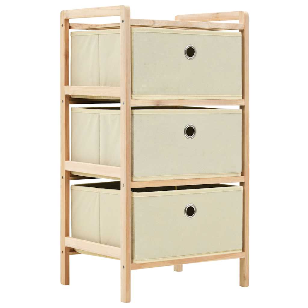 vidaXL Korb-Kommoden 2 Stk. mit 3 Stoffkörben Zedernholz Beige