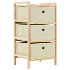 vidaXL Korb-Kommoden 2 Stk. mit 3 Stoffkörben Zedernholz Beige